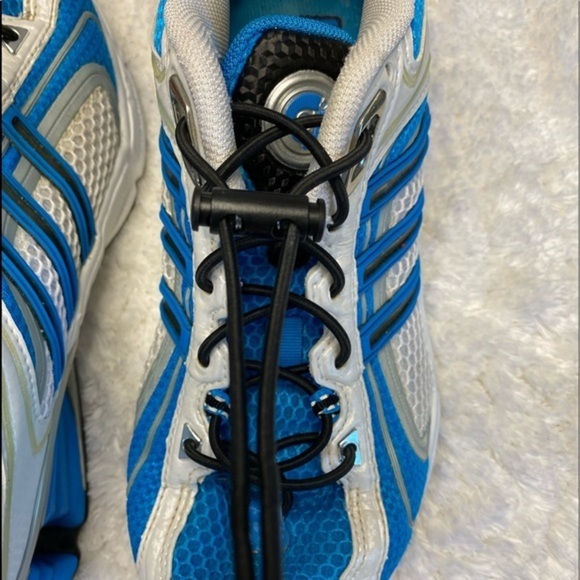 ADIDAS - MICROBOUNCE MENS SHOES White/Blue Toggle Closure 7.5 - Picture 15 of 16